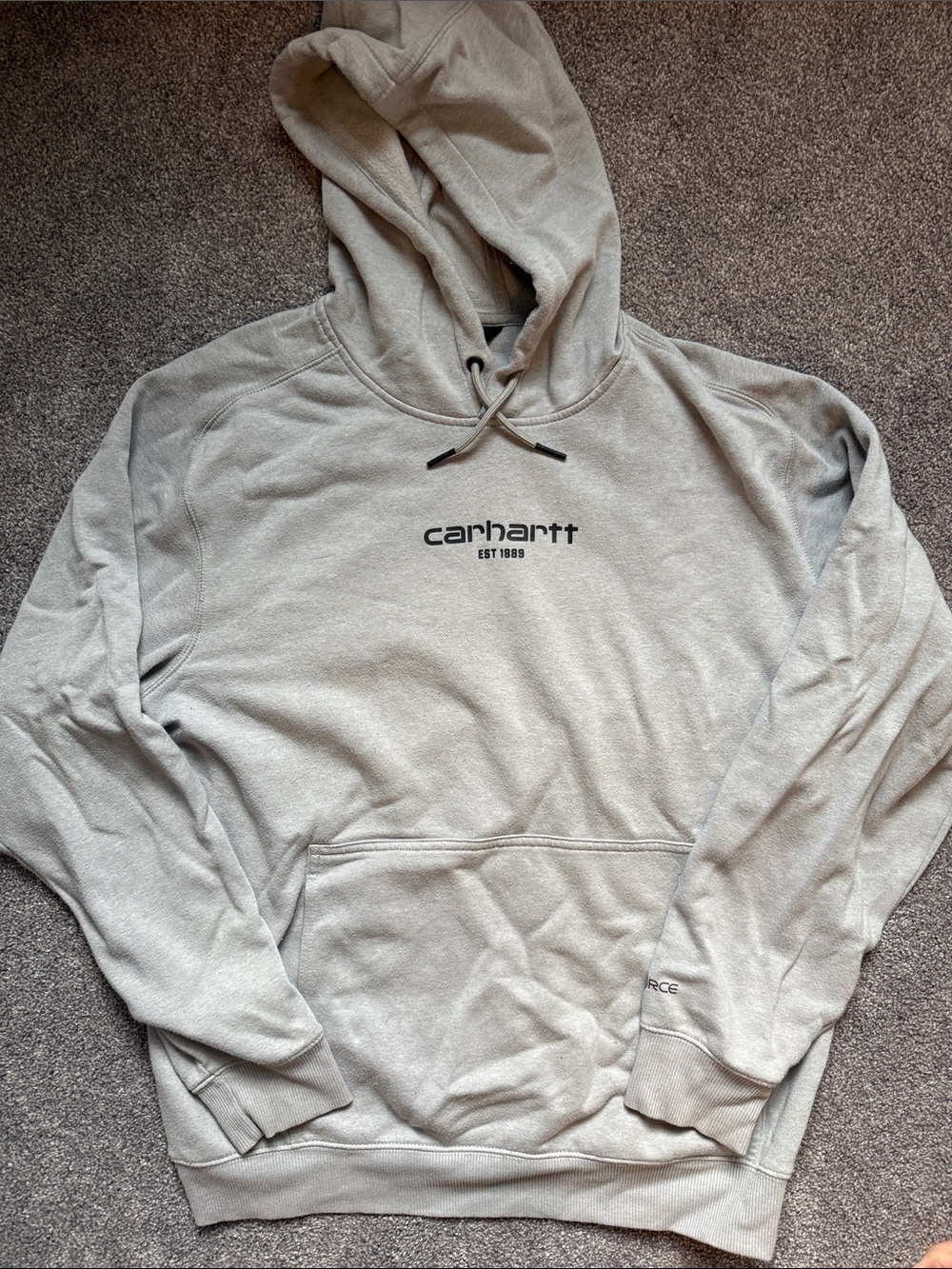 Carhartt Force Light Gray Logo Pullover Hoodie